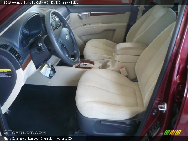 Dark Cherry / Beige 2009 Hyundai Santa Fe GLS 4WD