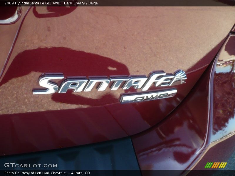 Dark Cherry / Beige 2009 Hyundai Santa Fe GLS 4WD