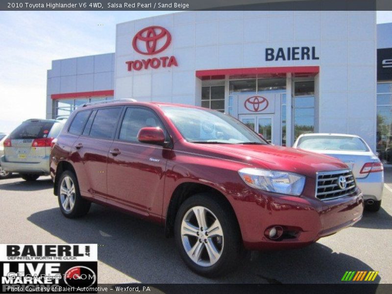 Salsa Red Pearl / Sand Beige 2010 Toyota Highlander V6 4WD