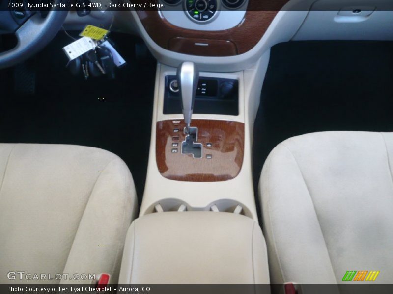 Dark Cherry / Beige 2009 Hyundai Santa Fe GLS 4WD