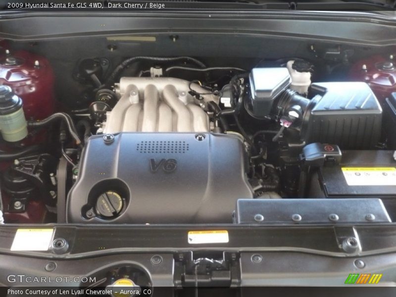 Dark Cherry / Beige 2009 Hyundai Santa Fe GLS 4WD
