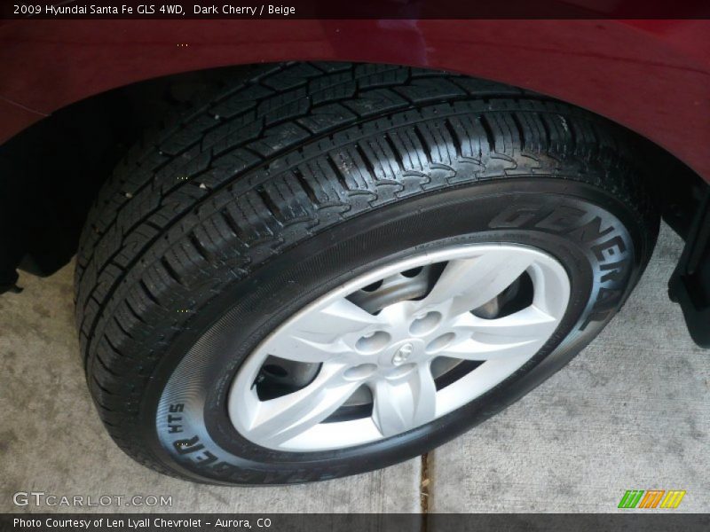 Dark Cherry / Beige 2009 Hyundai Santa Fe GLS 4WD
