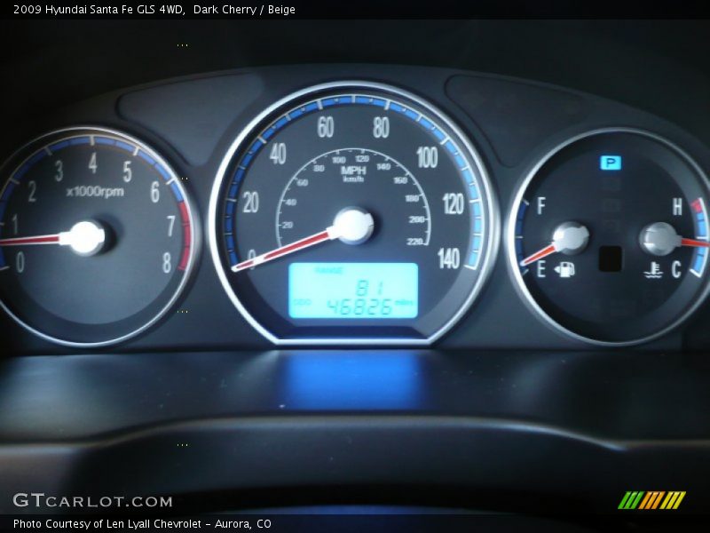 Dark Cherry / Beige 2009 Hyundai Santa Fe GLS 4WD