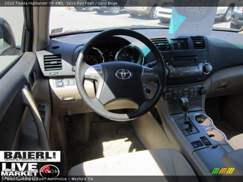 Salsa Red Pearl / Sand Beige 2010 Toyota Highlander V6 4WD
