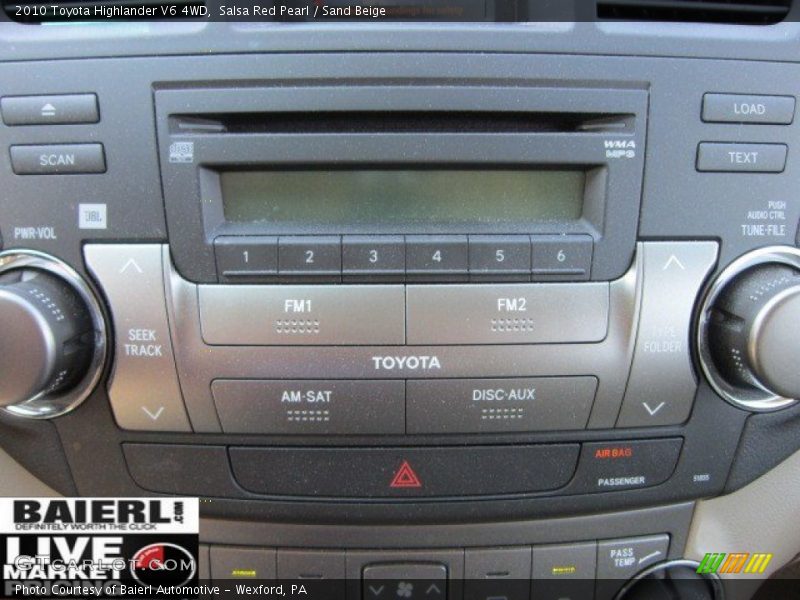 Salsa Red Pearl / Sand Beige 2010 Toyota Highlander V6 4WD