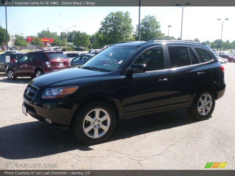 Ebony Black / Beige 2007 Hyundai Santa Fe SE 4WD