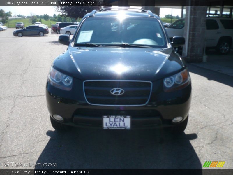 Ebony Black / Beige 2007 Hyundai Santa Fe SE 4WD