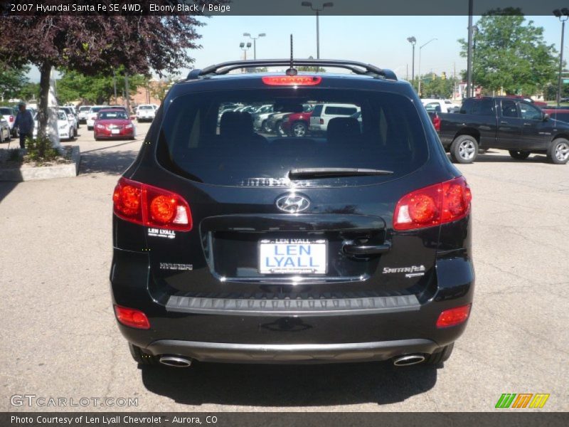 Ebony Black / Beige 2007 Hyundai Santa Fe SE 4WD