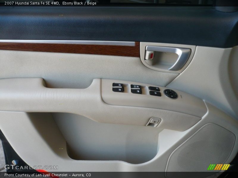 Ebony Black / Beige 2007 Hyundai Santa Fe SE 4WD