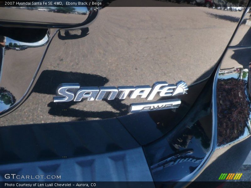Ebony Black / Beige 2007 Hyundai Santa Fe SE 4WD