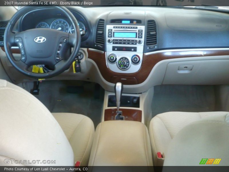 Ebony Black / Beige 2007 Hyundai Santa Fe SE 4WD