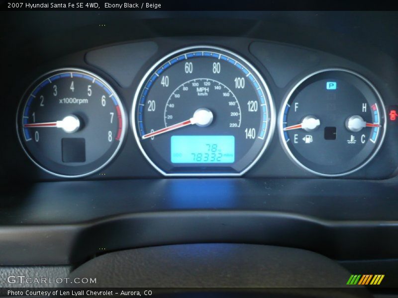 Ebony Black / Beige 2007 Hyundai Santa Fe SE 4WD