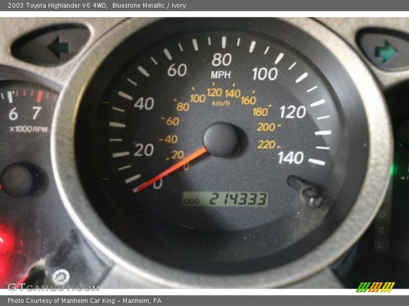 Bluestone Metallic / Ivory 2003 Toyota Highlander V6 4WD