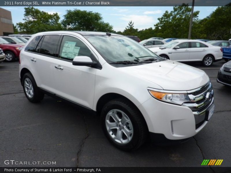 White Platinum Tri-Coat / Charcoal Black 2011 Ford Edge SEL