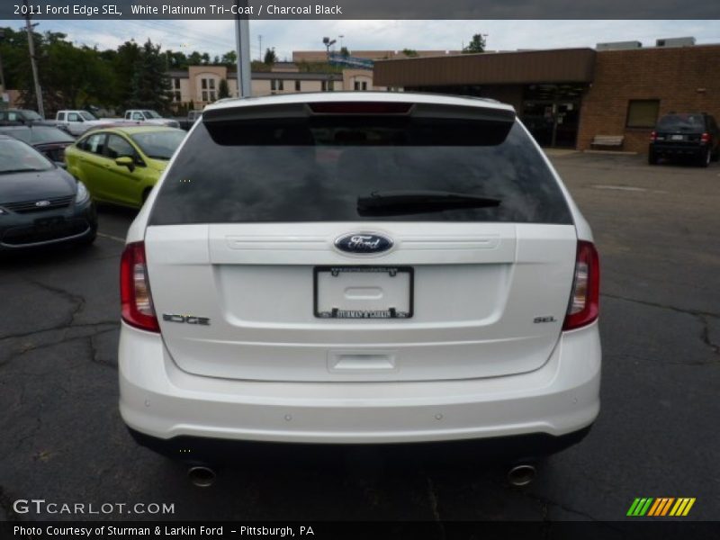 White Platinum Tri-Coat / Charcoal Black 2011 Ford Edge SEL