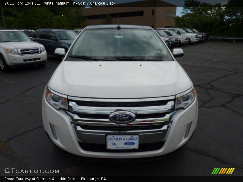 White Platinum Tri-Coat / Charcoal Black 2011 Ford Edge SEL