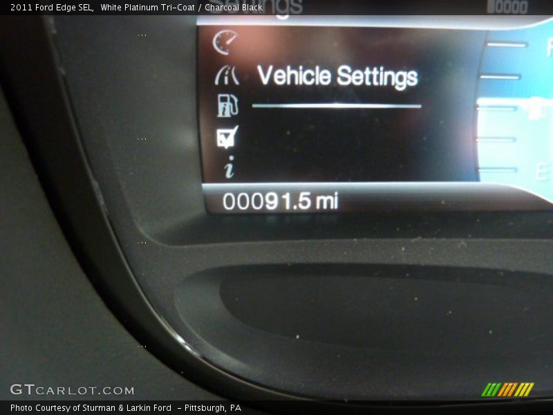 White Platinum Tri-Coat / Charcoal Black 2011 Ford Edge SEL