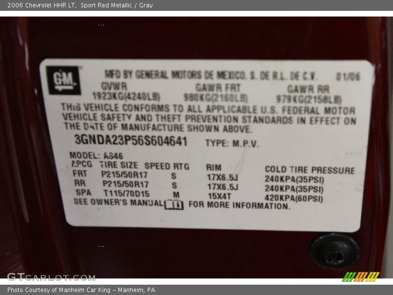 Sport Red Metallic / Gray 2006 Chevrolet HHR LT