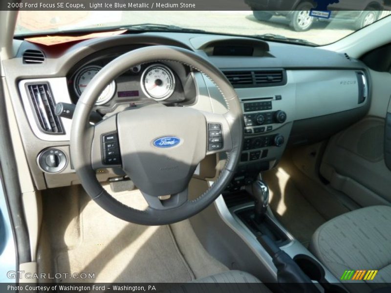 Light Ice Blue Metallic / Medium Stone 2008 Ford Focus SE Coupe