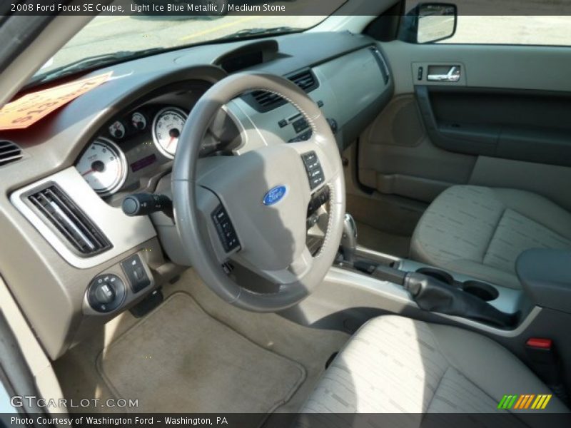 Light Ice Blue Metallic / Medium Stone 2008 Ford Focus SE Coupe