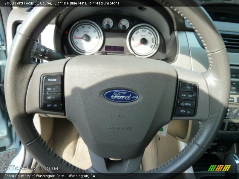 Light Ice Blue Metallic / Medium Stone 2008 Ford Focus SE Coupe