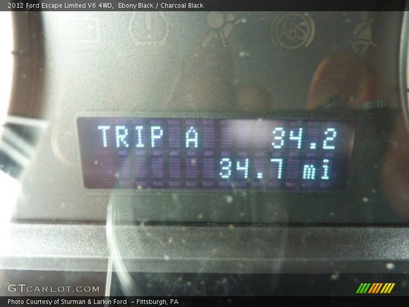 Ebony Black / Charcoal Black 2012 Ford Escape Limited V6 4WD