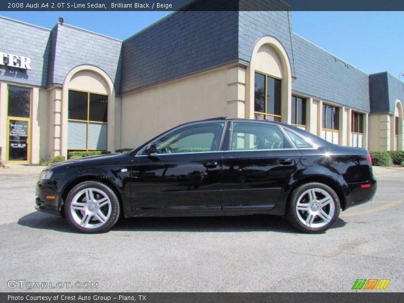 Brilliant Black / Beige 2008 Audi A4 2.0T S-Line Sedan