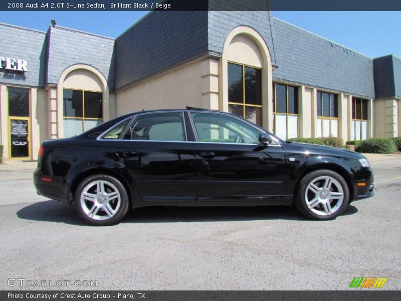 Brilliant Black / Beige 2008 Audi A4 2.0T S-Line Sedan