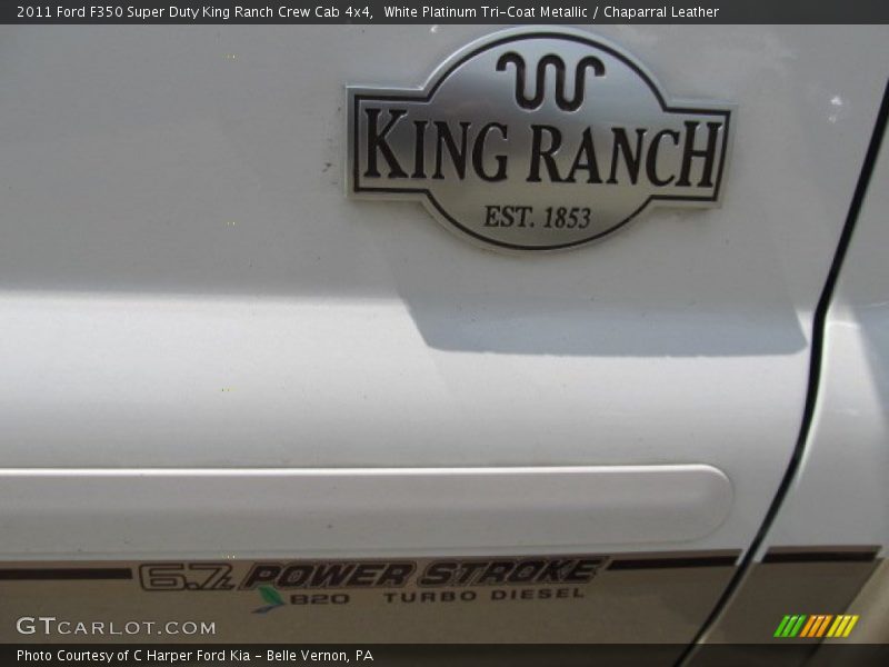 White Platinum Tri-Coat Metallic / Chaparral Leather 2011 Ford F350 Super Duty King Ranch Crew Cab 4x4
