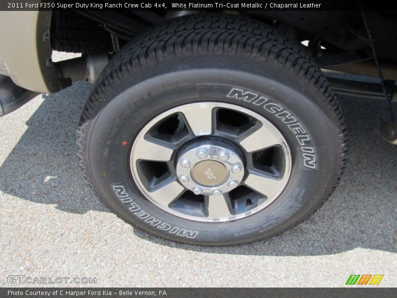 White Platinum Tri-Coat Metallic / Chaparral Leather 2011 Ford F350 Super Duty King Ranch Crew Cab 4x4