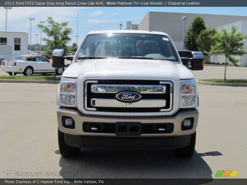 White Platinum Tri-Coat Metallic / Chaparral Leather 2011 Ford F350 Super Duty King Ranch Crew Cab 4x4