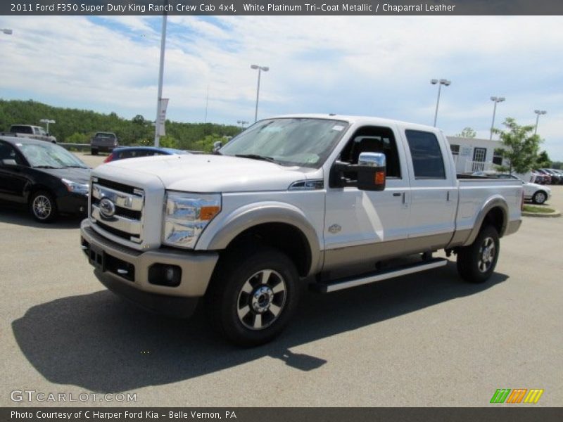 White Platinum Tri-Coat Metallic / Chaparral Leather 2011 Ford F350 Super Duty King Ranch Crew Cab 4x4