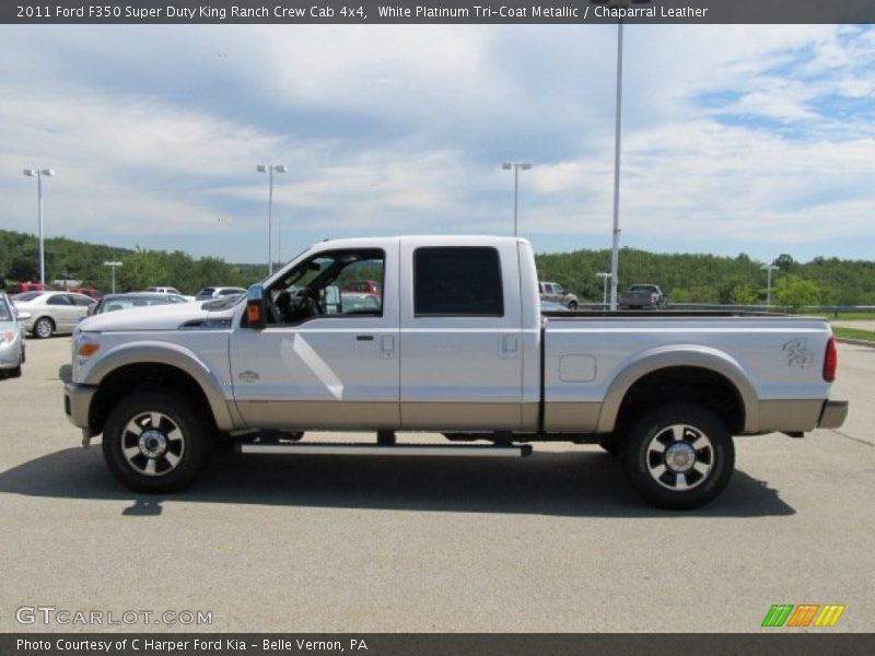 White Platinum Tri-Coat Metallic / Chaparral Leather 2011 Ford F350 Super Duty King Ranch Crew Cab 4x4