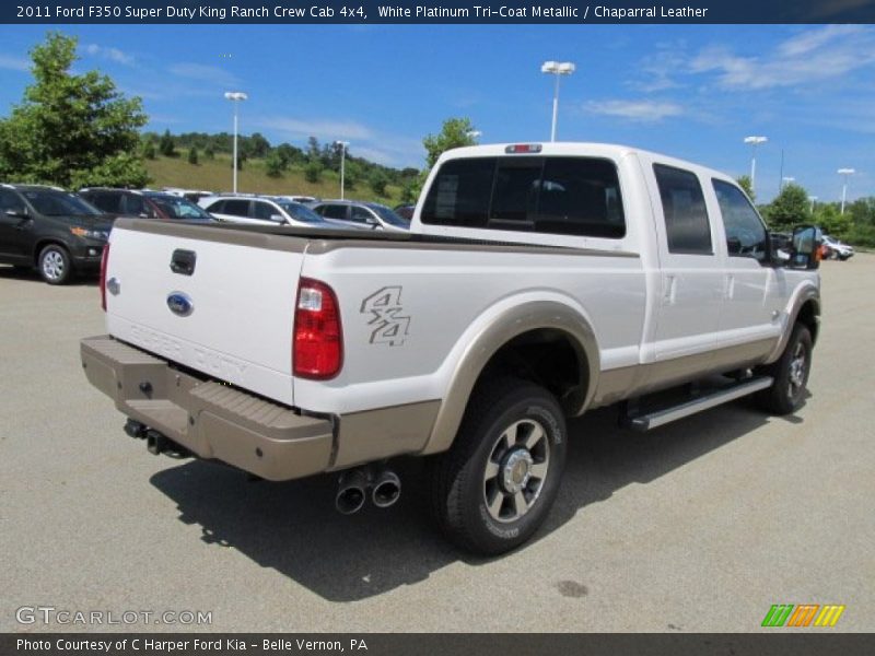 White Platinum Tri-Coat Metallic / Chaparral Leather 2011 Ford F350 Super Duty King Ranch Crew Cab 4x4