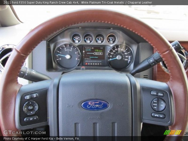 White Platinum Tri-Coat Metallic / Chaparral Leather 2011 Ford F350 Super Duty King Ranch Crew Cab 4x4