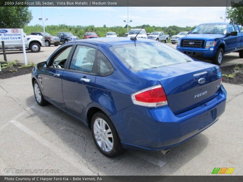 Vista Blue Metallic / Medium Stone 2009 Ford Focus SEL Sedan