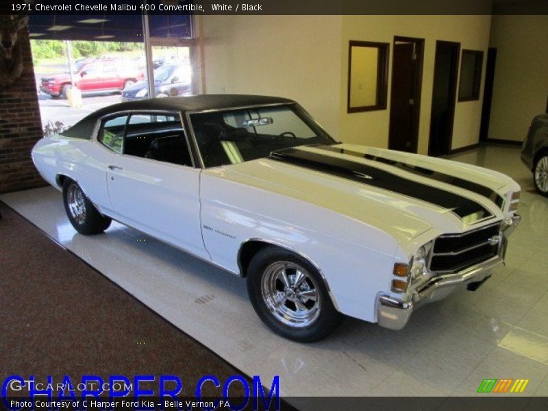 White / Black 1971 Chevrolet Chevelle Malibu 400 Convertible