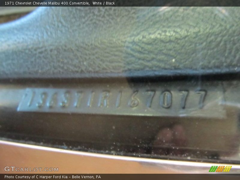 White / Black 1971 Chevrolet Chevelle Malibu 400 Convertible
