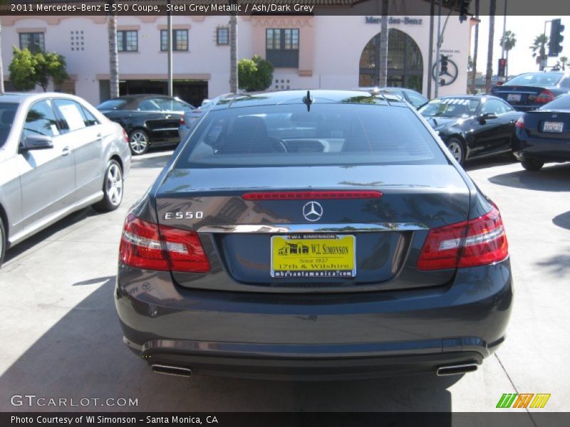 Steel Grey Metallic / Ash/Dark Grey 2011 Mercedes-Benz E 550 Coupe