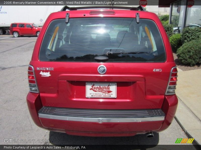 Vivid Red Metallic / Black/Light Parchment 2006 Mercury Mariner Convenience 4WD