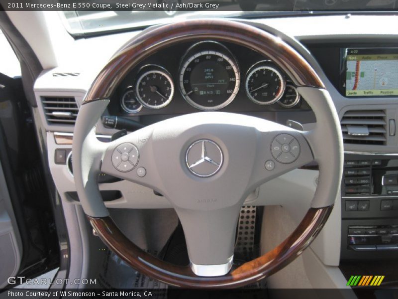 Steel Grey Metallic / Ash/Dark Grey 2011 Mercedes-Benz E 550 Coupe