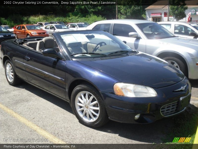 Deep Sapphire Blue Pearl / Sandstone 2002 Chrysler Sebring LXi Convertible