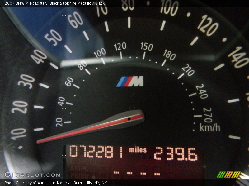 Black Sapphire Metallic / Black 2007 BMW M Roadster
