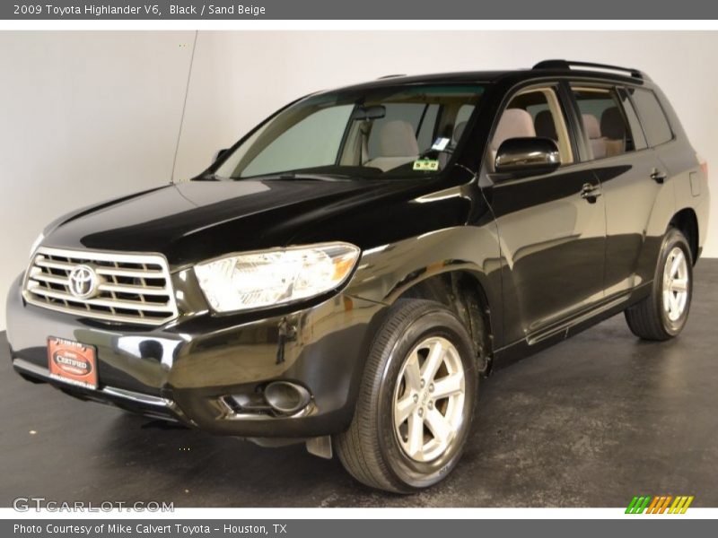 Black / Sand Beige 2009 Toyota Highlander V6