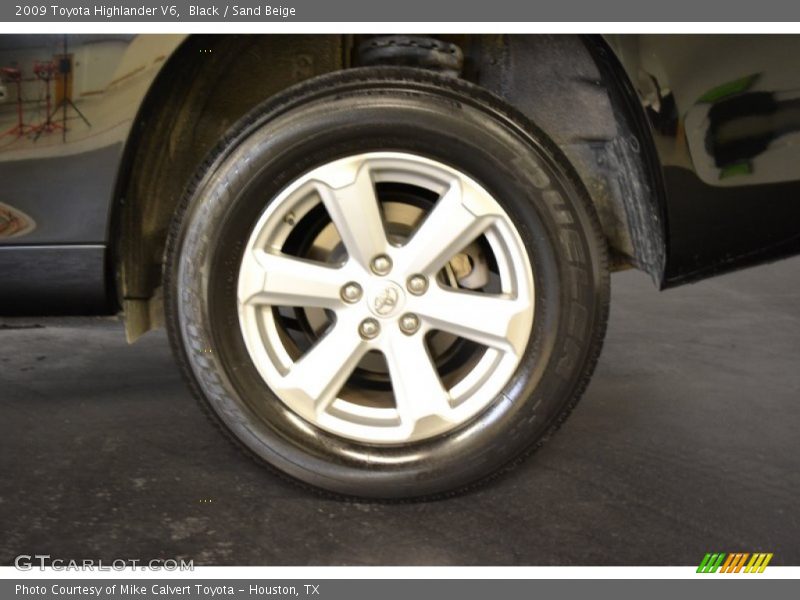 Black / Sand Beige 2009 Toyota Highlander V6