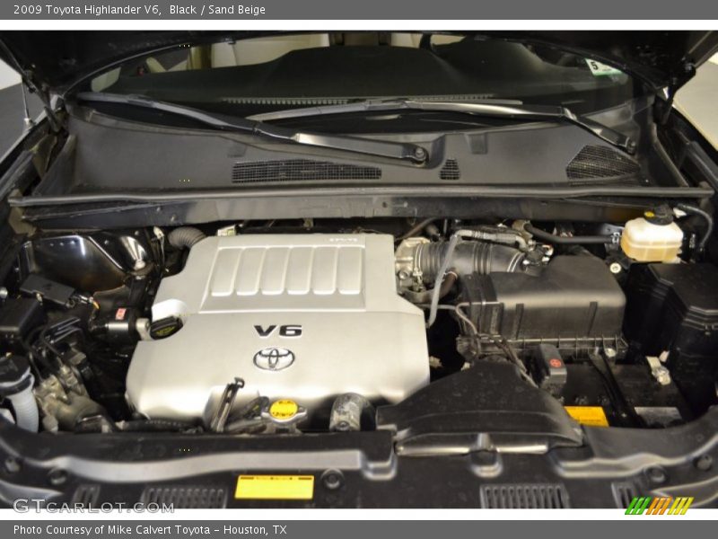 Black / Sand Beige 2009 Toyota Highlander V6