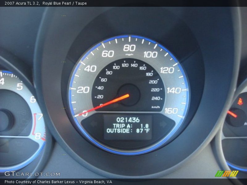 Royal Blue Pearl / Taupe 2007 Acura TL 3.2