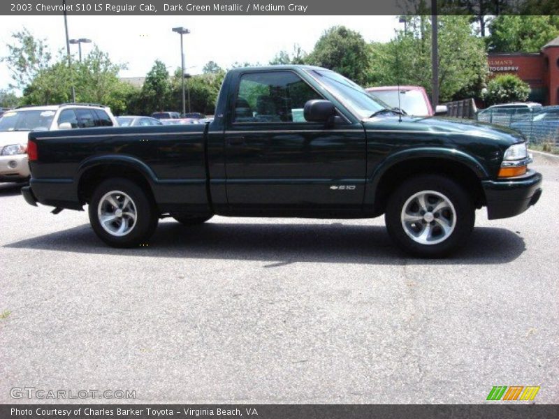 Dark Green Metallic / Medium Gray 2003 Chevrolet S10 LS Regular Cab