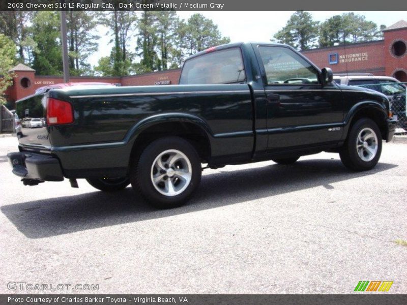 Dark Green Metallic / Medium Gray 2003 Chevrolet S10 LS Regular Cab