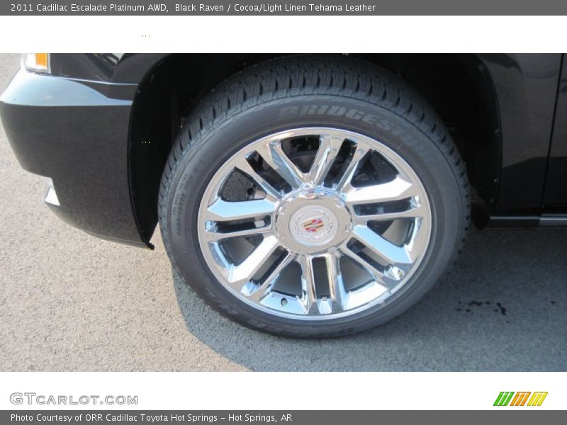 Black Raven / Cocoa/Light Linen Tehama Leather 2011 Cadillac Escalade Platinum AWD